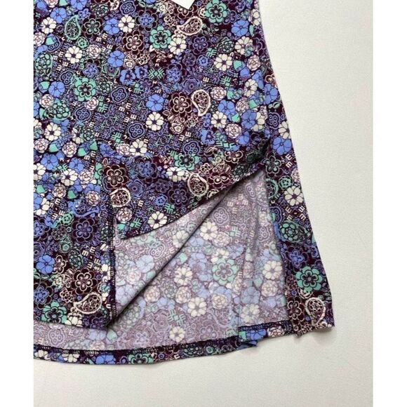 LuLaRoe Perfect T Shirt Top Purple Green Floral‎ XS NEW - Picture 5 of 6